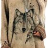 Bengbobar Western Sweatshirts for Women Native American Aztec Print Pullover Long Sleeve Crewneck Crewneck Sweatshirt