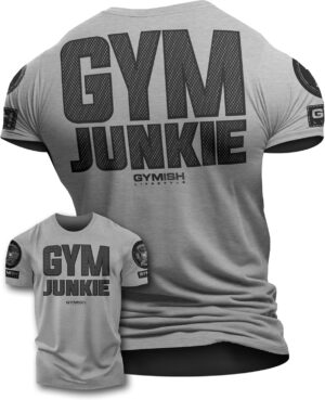 Gym Junkie Funny Saying T-Shirt for Men Fitness Inspiring Workout Shirts for Him