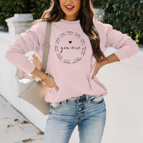 Christian Sweatshirts for Women Faith Jesus You Are Enough Inspirational Shirts Blessed Saying Positive Pullover Top