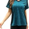 HOCOSIT Women's Workout Shirts Fast Dry Active Wear Yoga Top Sweat Wcking Clothes