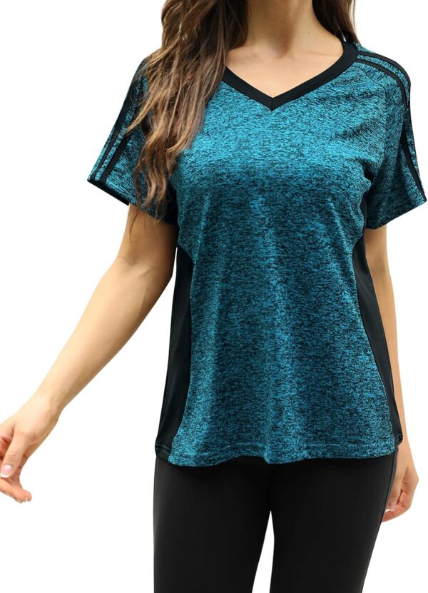 HOCOSIT Women's Workout Shirts Fast Dry Active Wear Yoga Top Sweat Wcking Clothes