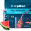 DripDrop Hydration - Watermelon - Electrolyte Drink Mix Single Serve Hydration Powder Packets | Non-GMO, Gluten Free, Vegan | 32 Sticks