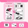 Multipurpose 3-Section Yoga Pilates Bar Set with Resistance Bands and Jump Rope | Travel-Friendly Home Gym Equipment for Men and Women of All Heights | Complete Body Fitness Workout Set