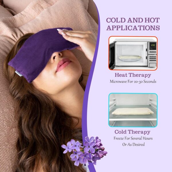 Hihealer Lavender Eye Pillow, Weighted Mask for Sleep, Yoga, Meditation, Aromatherapy Moist Heat Mask Relaxation Gifts for Women and Moms (Purple)