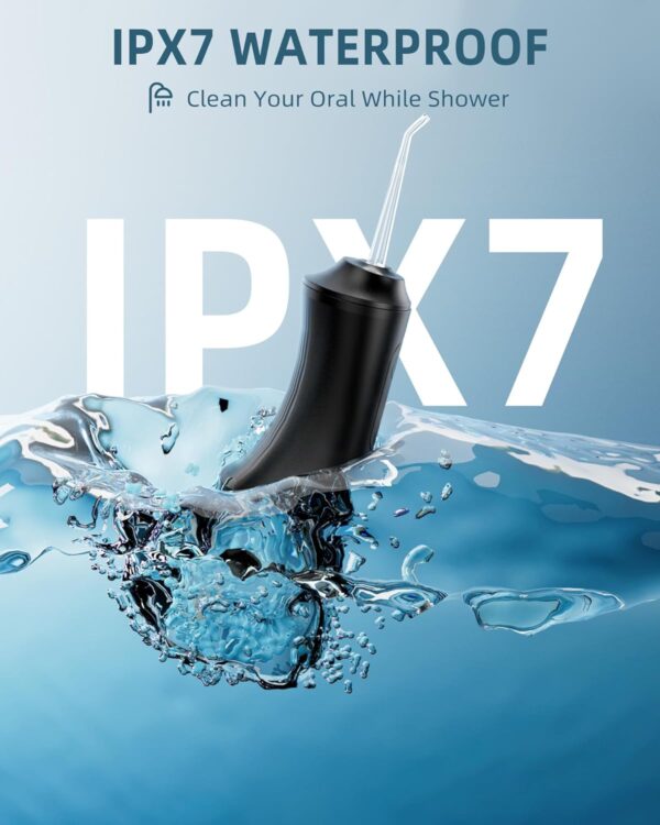 Water Flosser, Water Dental Flosser Pick for Teeth, 300ML IPX7 Waterproof Oral Irrigator, 3 Modes 4 Replaceable Jet Tips, Professional Flossing Cleaning Picks for Home Travel Gums, Braces Care (Black)