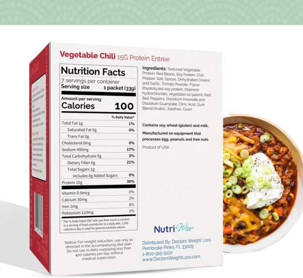 Nutriwise - Vegetable Chili High Protein Diet Entree (7 /Box)