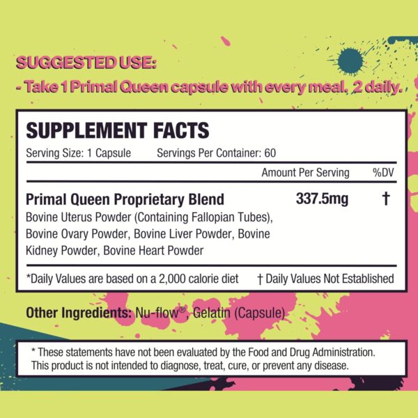 Female-Optimized Beef Organ Superfood Supplement (Beef Liver, Kidney, Heart, & 3 More) - 100% Grass Fed, Pasture Raised Cattle - Balance Hormones, Energy, & More for Women