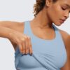 CRZ YOGA Butterluxe Workout Tank Tops for Women Built in Shelf Bras Padded - Racerback Athletic Spandex Yoga Camisole