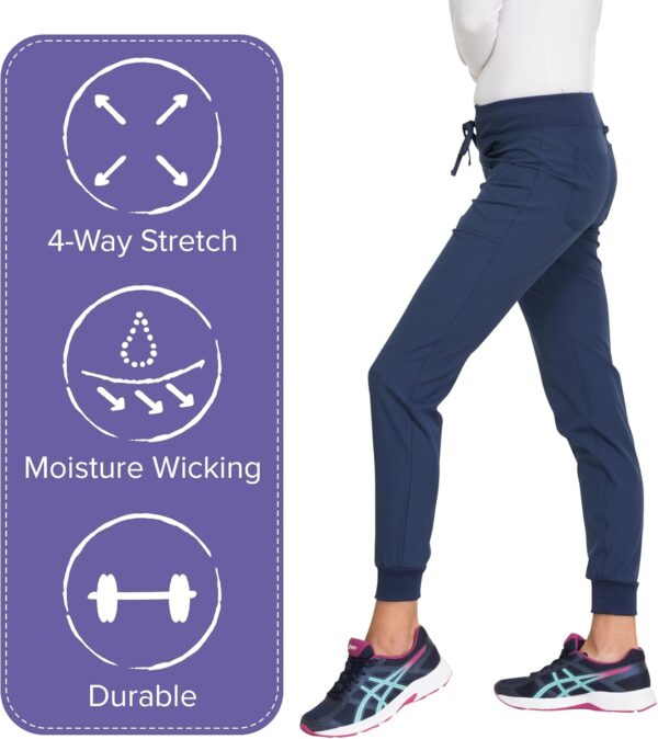 HeartSoul Women's Medical Scrub Jogger Pants Contemporary fit Drawstring Waistband Jogger with 5 Pockets - HS030