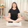 22 inches Meditation Floor Pillow, Square Large Floor Cushions for Adults, Thick Memory Foam Seat Cushions for Yoga, Living Room, Sofa, Tatami, Cream