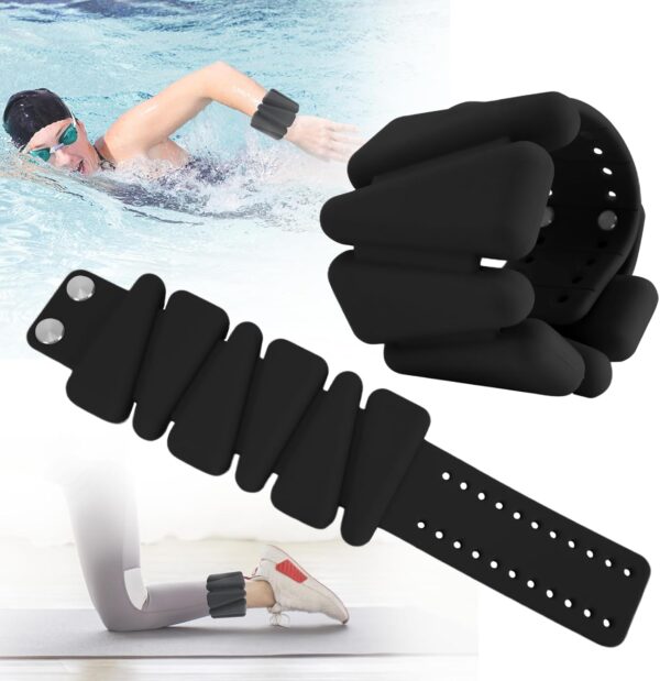 Prodigen Wrist & Ankle Weights for Women, Wearable Silicon Arm & Leg Weights, Size Adjustable Ankle Weights，Wearable Bracelet for Strength Training Walking Running Yoga Pilates Jogging for Men Set of 2
