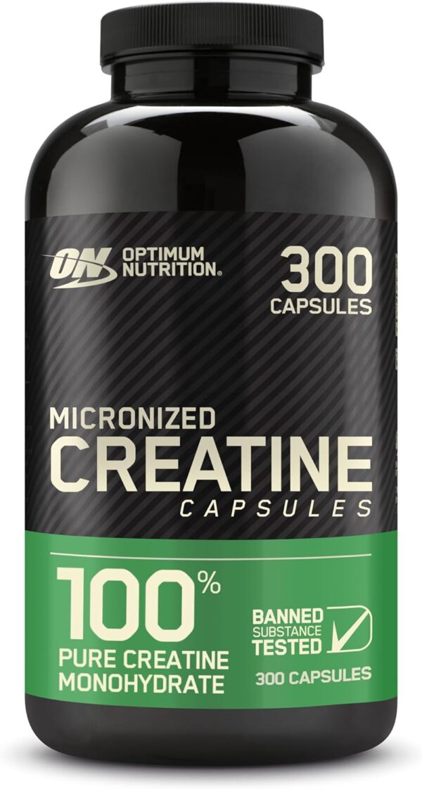Optimum Nutrition Micronized Creatine Monohydrate Capsules, Keto Friendly, 2500mg, 300 Capsules (Packaging May Vary)