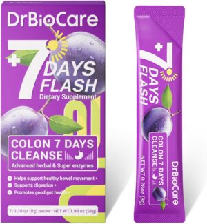 Colon 7 Days Cleanse, 7 Days Flash, Colon Cleanse, Detox & Digestive Support, Prune Flavor - 7 Packs