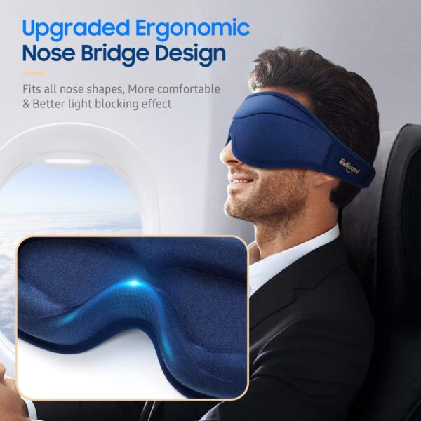 Sleep Mask, 2 Packs Premium Eye Mask for Sleeping, Total Blackout, Superior Soft Comfort, Upgraded 3D Ergonomic Designed Sleeping Mask for Home, Office, Travel, Meditation, Yoga, Blue & Pink
