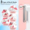 Rechargeable Tooth Polisher Kit for Daily Cleaning, Whitening and Polishing, Electric Dental Teeth Polisher with LED Light, 5 Brush Heads, 5 Speed Modes, Waterproof