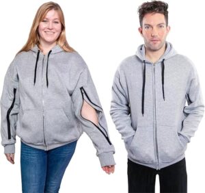 71eo3b38IHL._AC_SL1500_.jpg Inspired Comforts Dialysis Port Access Unisex Hoodie with Two Way Arm Access Zip