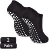 SkiBeaut Yoga Grips Non Slip Socks Pilates Anti Skid Sticky Grippers Ballet Barre Socks for Women 3 Pairs
