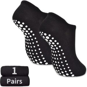 SkiBeaut Yoga Grips Non Slip Socks Pilates Anti Skid Sticky Grippers Ballet Barre Socks for Women 3 Pairs