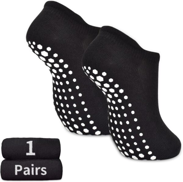 SkiBeaut Yoga Grips Non Slip Socks Pilates Anti Skid Sticky Grippers Ballet Barre Socks for Women 3 Pairs