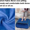 Square Floor Cushion Features Luxury Royal Blue Velvet Cover and Insert Bean Foam Filling, Versatile Use as Pouf Footstool and Ottoman Pillow in Home, Yoga Meditation Seat, and Bedroom Décor