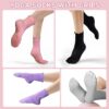 SkiBeaut Pilates Yoga Grips Socks, 4 Pairs Non Slip Skid Women Reformer Hospital Sticky Socks for Elderly Pregnancy Lady