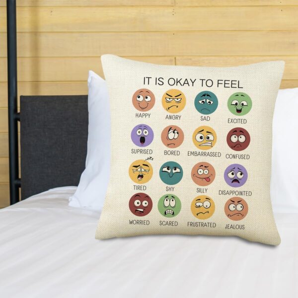 Counseling Office Must Haves Throw Pillow Cover Calming Corner Mental Health Pillowcase Decor for Home Kids and Fridens Mental Health Counselor Gifts Calming Corner Pillow Covers 18"x18" (Style B)
