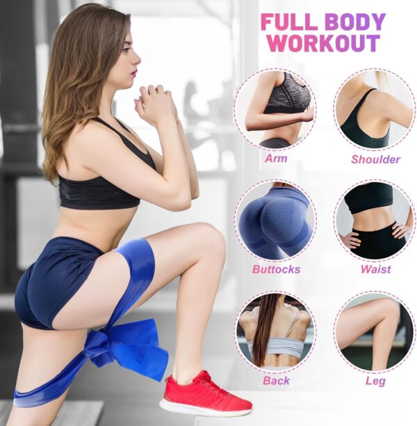 Resistance Bands Set, 5 Pcs Exercise Bands Elastic Stretch Bands for Yoga Pilates Fitness Stretching Strength Training, Workout Bands for Home Gym
