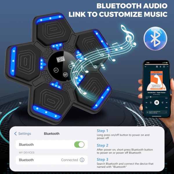 2025 Music Boxing Machine for Kids, Smart Bluetooth Boxing Machine with Boxing Gloves Wall Mounted, Music Boxing Target Workout Punching Equipment for Home(Upgrade)