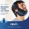 REVIX Wisdom Teeth Ice Pack Head Wrap with 3D Sewing Jaw Ice Pack for Face Oral Surgery Pain Relief for TMJ, Tooth Extraction & Teeth Removed, Extra Snug Fit with 4 Hot Cold Gel Packs Reusable, Black
