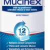 Mucinex 12 Hour 1200mg Maximum Strength Guaifenesin Chest Congestion & Mucus Relief, Guaifenesin Expectorant Aids Mucus Removal, Chest Decongestant for Adults, Dr Recommended, 42ct Tablets