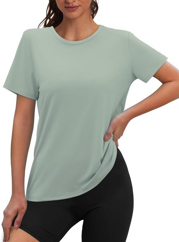 OFEEFAN Workout Tops for Women UPF 50+ Breathable Quick Dry Loose Fit T Shirt Outdoor Yoga Running Hiking Gym Tee Top