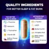 Sleep Burn Night Time Fat Burner,Night Shred Fat Burner and Natural Sleep Support for Men and Women,Metabolism Booster with Vitamin B6,L-Theanine Melatonin Astragalus Ceylon Cinnamon Berberine 60ct