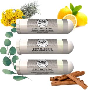 Wild Essentials 3 Pack of Quit Smoking Aromatherapy Nasal Inhalers Made with 100% Natural, Therapeutic Grade Essential Oils to Help You Kick The Habit and Quench The Cravings