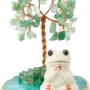 Miniature Meditation Frog Figurines Statue Desk Bedroom Decor, Funny Cute Frog Figure Collectibles Lovers Home Zen Decorations Gifts, Crystal Tree Green Decor for Shelf, Living Room
