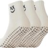 Soxbang 3/6 Pairs Pilates Socks with Grips,Yoga Socks Barre Socks Non Slip Socks Embroidery for Barre Ballet Barefoot Workout