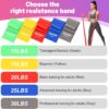 Resistance Bands Set, 5 Pcs Exercise Bands Elastic Stretch Bands for Yoga Pilates Fitness Stretching Strength Training, Workout Bands for Home Gym