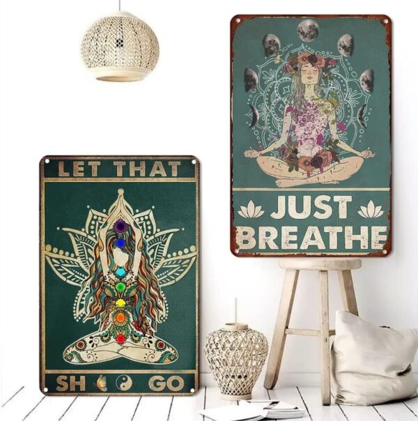 71fIG-IZVBL._AC_SL1080_.jpg Retro Yoga Girl Tin Sign Wall Decor Just Breathe Yoga Funny Inspirational Quote Wall Art Vintage Yoga Girl Tin Sign For Home Living Room Dorm Gym Wall Decor Idea Gifts For Family Friends 8x12 Inch