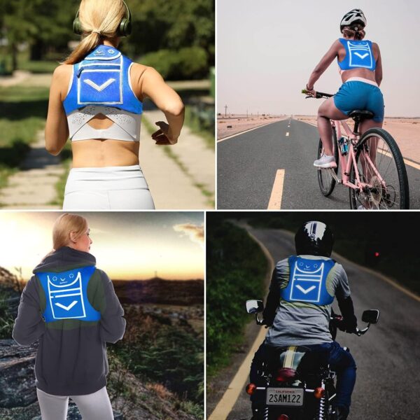 Blue Running Mini Backpack Vest for Men & Women – Reflective with 360° Hi-Viz, Holds Accessories, iPhone, Android, iPad Mini – Lightweight, Adjustable Gear for Fitness, Walking, Cycling, Hiking
