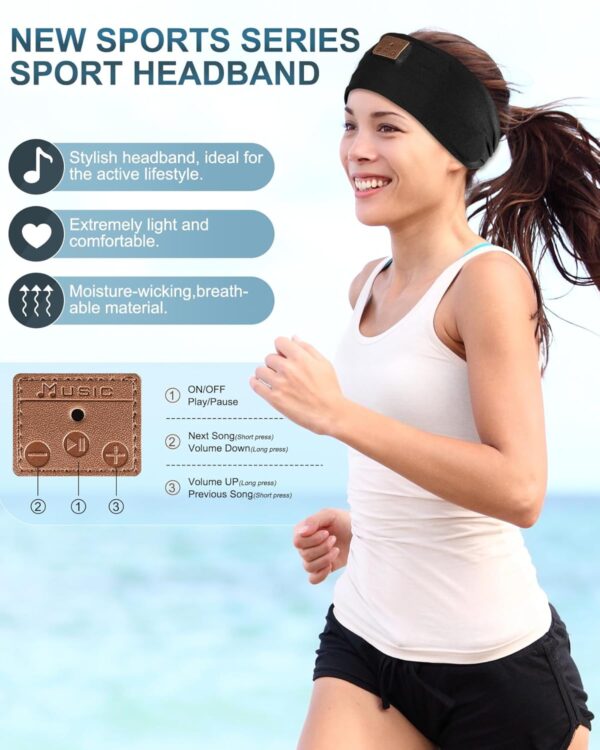 2-Pack Headband Headphones, Sleeping Headphones with Ultra-Thin HD Stereo Speaker, Bluetooth Headband Wireless for Sports, Workouts, Insomnia, Yoga, Air Travel, Meditation
