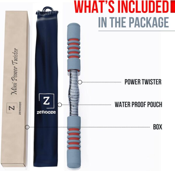 Zenooze's Power Twister Flex Bar, The Ultimate Upper Body Exercise Equipment for Strengthening Your Chest Workout, Shoulders,Biceps, Arms, Forearm Strengthener, Resorte para Hacer Ejercicio