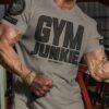 Gym Junkie Funny Saying T-Shirt for Men Fitness Inspiring Workout Shirts for Him