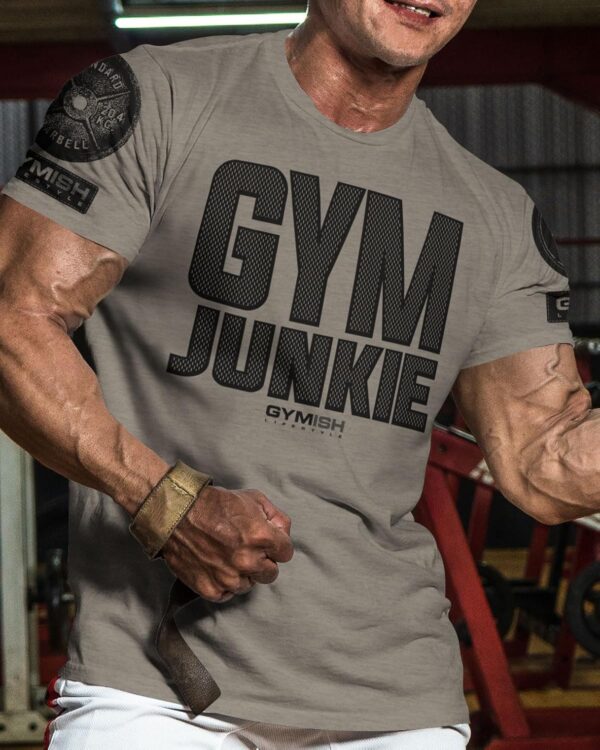 Gym Junkie Funny Saying T-Shirt for Men Fitness Inspiring Workout Shirts for Him