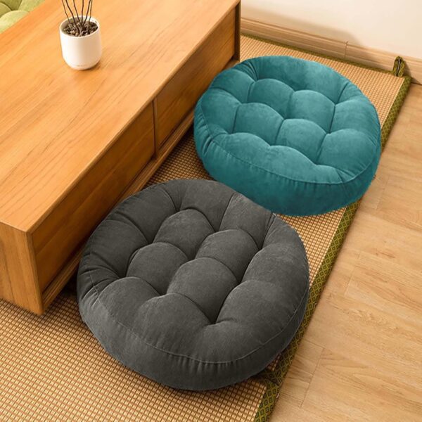 Meditation Floor Pillow Large Floor Seat Pillows Cushion for Adults Round Pillow Corduroy Round Floor Cushions for Living Room Tatami Yoga,Sky Blue,16.5x16.5 Inch