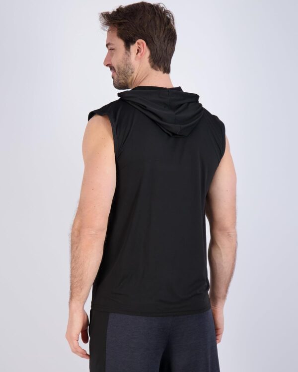 Real Essentials 3 Pack: Mens Dry-Fit Active Hooded Tank Top - Workout Sleeveless Hoodie Drawstring (Available in Big & Tall)