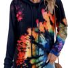 MODARANI Womens Pullover Hoodie Sweatshirts Casual Tunic Tops Kangaroo Pocket Shirts Tie Dye&Floral Print