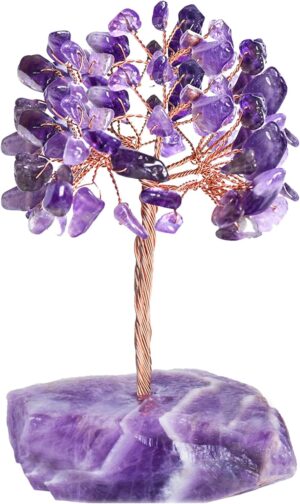Handcrafted Amethyst Crystal Tree for Positive Energy, Elegant Home Decor,Natural Healing Gemstone Bonsai Tree, Perfect for Meditation, Reiki, and Feng Shui Ideal Gift for Birthdays, Anniversaries
