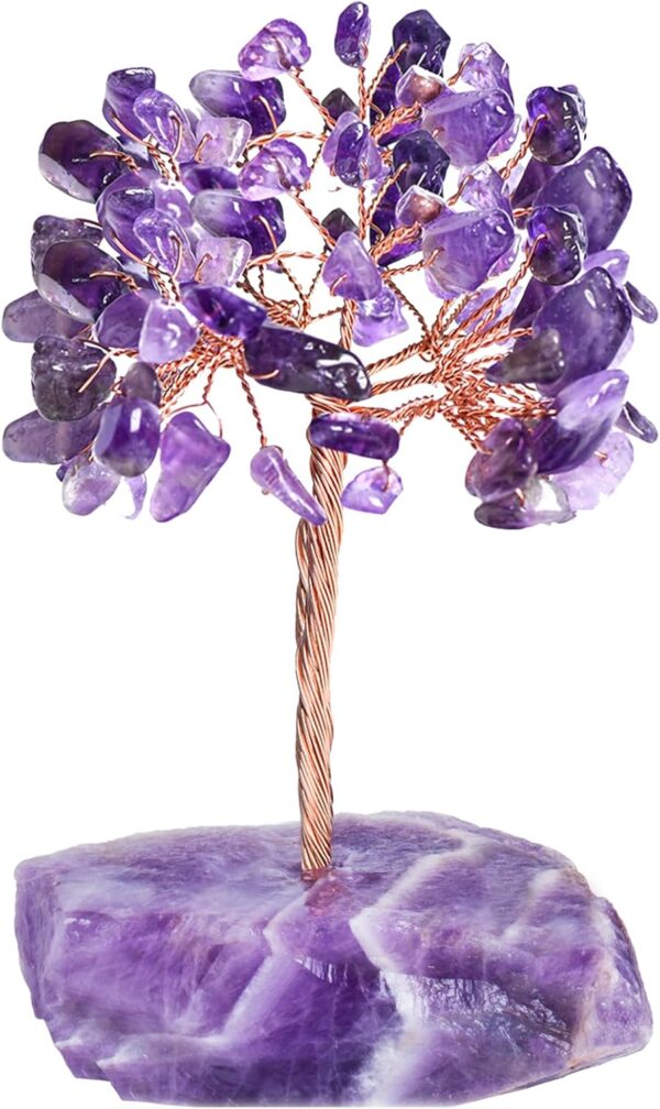 Handcrafted Amethyst Crystal Tree for Positive Energy, Elegant Home Decor,Natural Healing Gemstone Bonsai Tree, Perfect for Meditation, Reiki, and Feng Shui Ideal Gift for Birthdays, Anniversaries