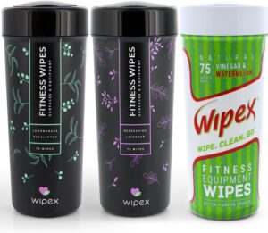 Wipex Natural Gym Fitness Equipment Wipes Variety Pack - Includes Lavender, Watermelon & Lemongrass - 3pk, 225 Wipes