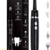 Tooth Polisher, Rechargeable Tooth Whitening Kit for Teeth Cleaning and Whitening, with 3 Tooth Polish Paste and 5 Brush Heads, LED Light, Easy to Use at-Home Personal Dental Care Kit