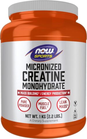 NOW Foods Sports Nutrition, Micronized Creatine Powder 500 g, Mass Building*/Energy Production*, 1 kg.